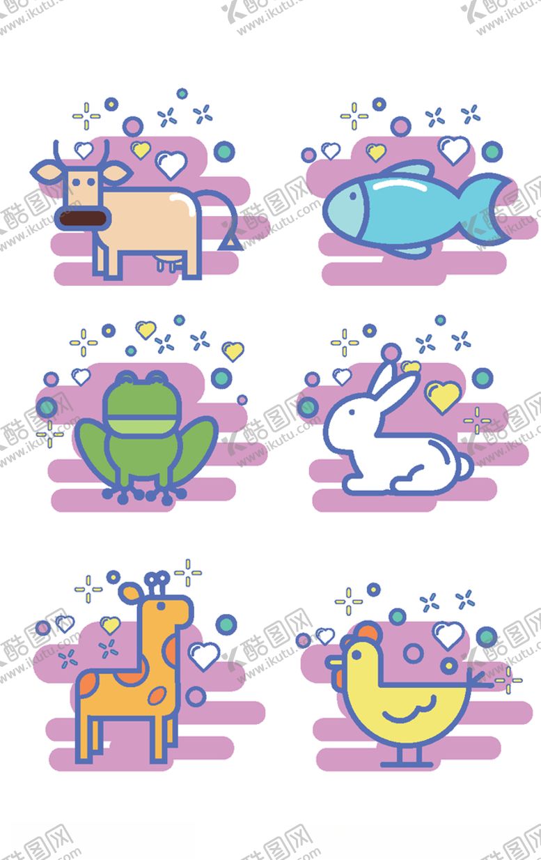 编号：29293609182215524769【酷图网】源文件下载-卡通动物动物图标