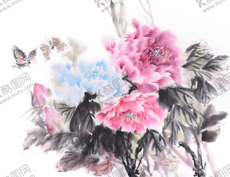 编号：31430006251511375575【酷图网】源文件下载-手绘水墨花