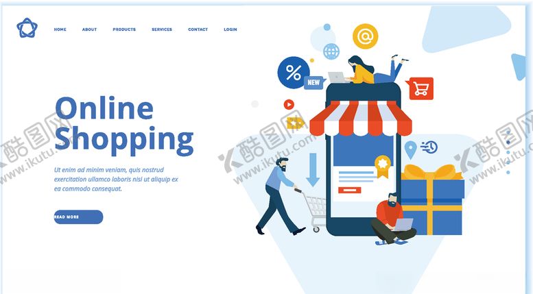 编号：39048409130725105717【酷图网】源文件下载-手绘购物插画