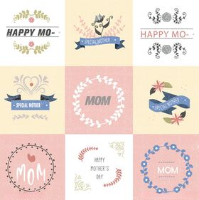 母亲节装饰图案设计素材