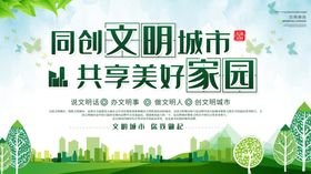 同创文明社会文明城市公益展板