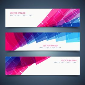 多彩几何风格横幅设计