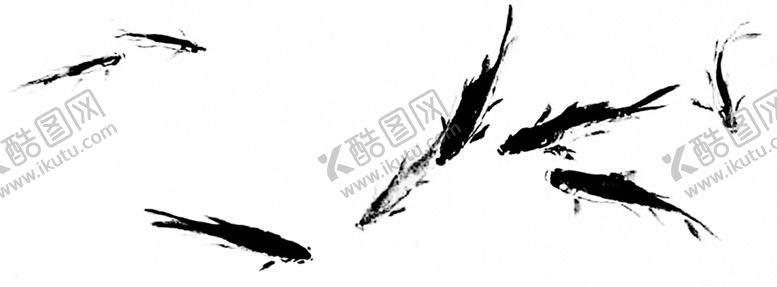 编号：54340807030805008048【酷图网】源文件下载-水墨鱼素材黑白合集