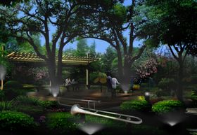 公园夜景效果图