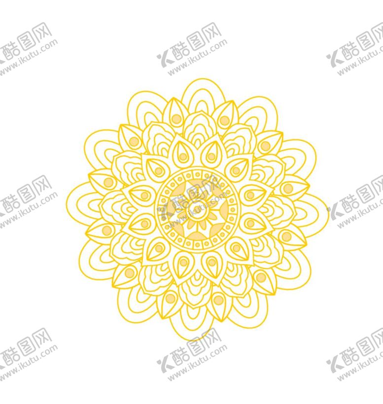 编号：96490012020054318940【酷图网】源文件下载-莲花线条矢量花纹