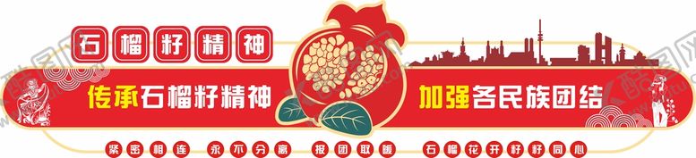 编号：50701101290312154907【酷图网】源文件下载-党建石榴籽精神文化墙