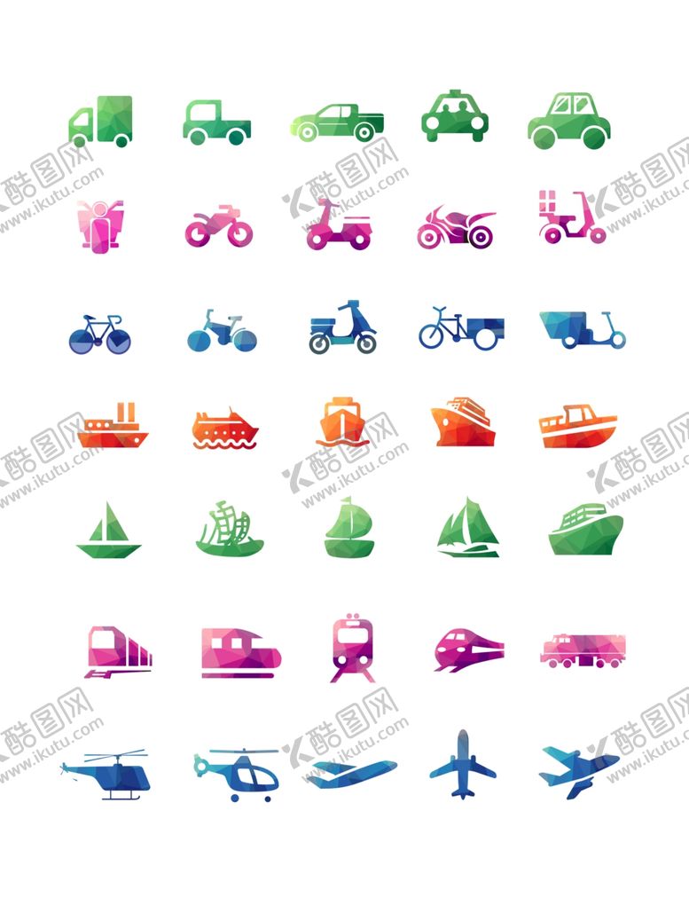 编号：41061210130654377513【酷图网】源文件下载-交通工具图标大全