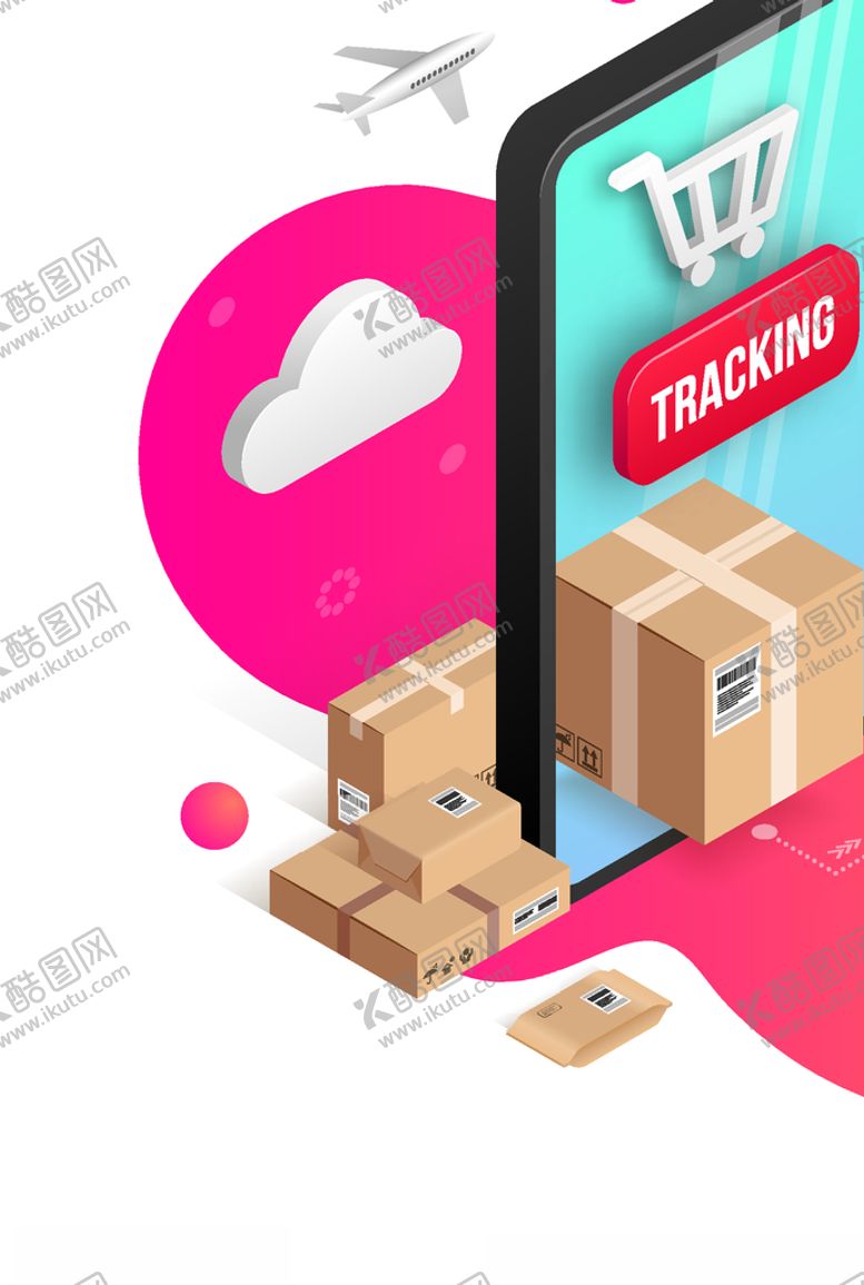 编号：60512510151011233310【酷图网】源文件下载-创意立体网上购物插画