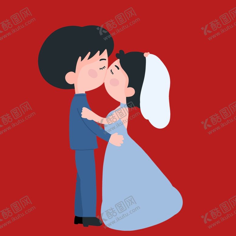 编号：98121102030037414784【酷图网】源文件下载-手绘结婚男女