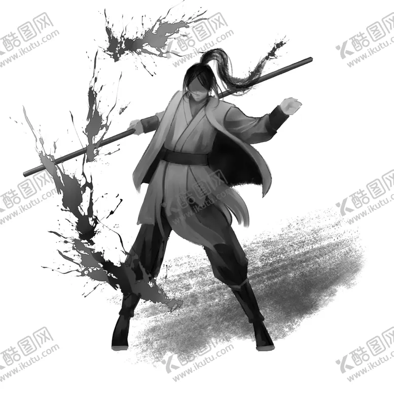 编号：52226602201139575953【酷图网】源文件下载-中国水墨人物侠客插画