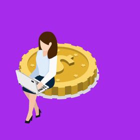 手绘商务人物办公办公士