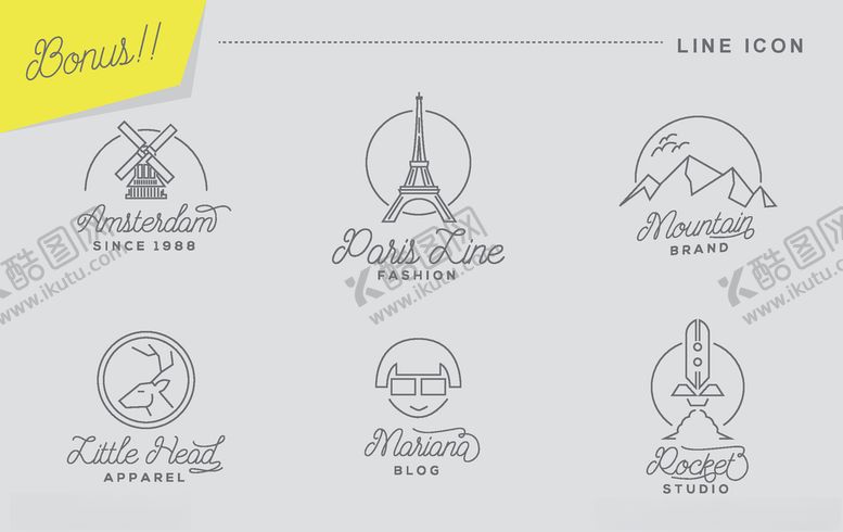 编号：24036310291124281912【酷图网】源文件下载-线描logo