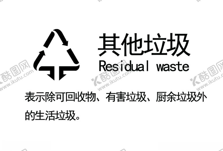 编号：96134810081512136755【酷图网】源文件下载-最新四分类垃圾想标识