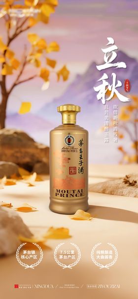 白酒立秋节气海报