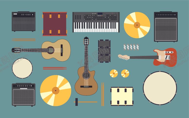 编号：24498609221413391250【酷图网】源文件下载-卡通乐器