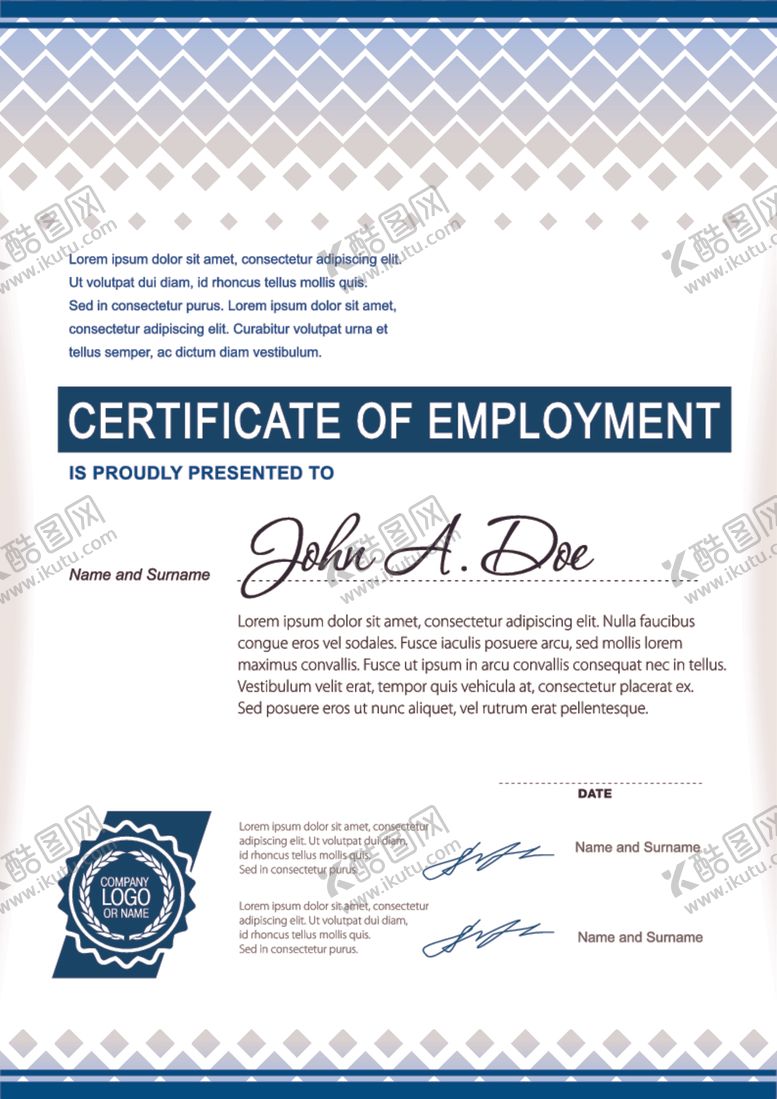 编号：66843709141051548297【酷图网】源文件下载-证书模板