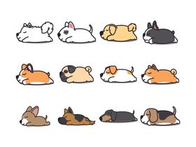 手绘可爱宠物小狗插画设计