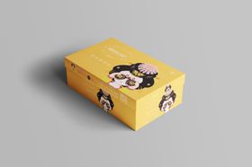 包装盒样机方纸正方形纸箱礼品箱模型
