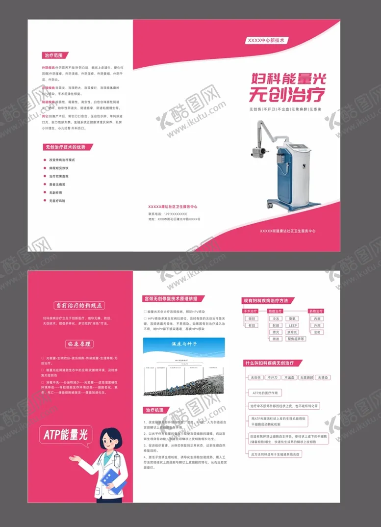 编号：67448301150957248241【酷图网】源文件下载-社区医院妇科技术宣传三折页