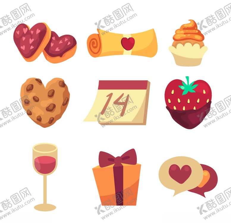 编号：60109905031625347238【酷图网】源文件下载-浪漫情人节元素