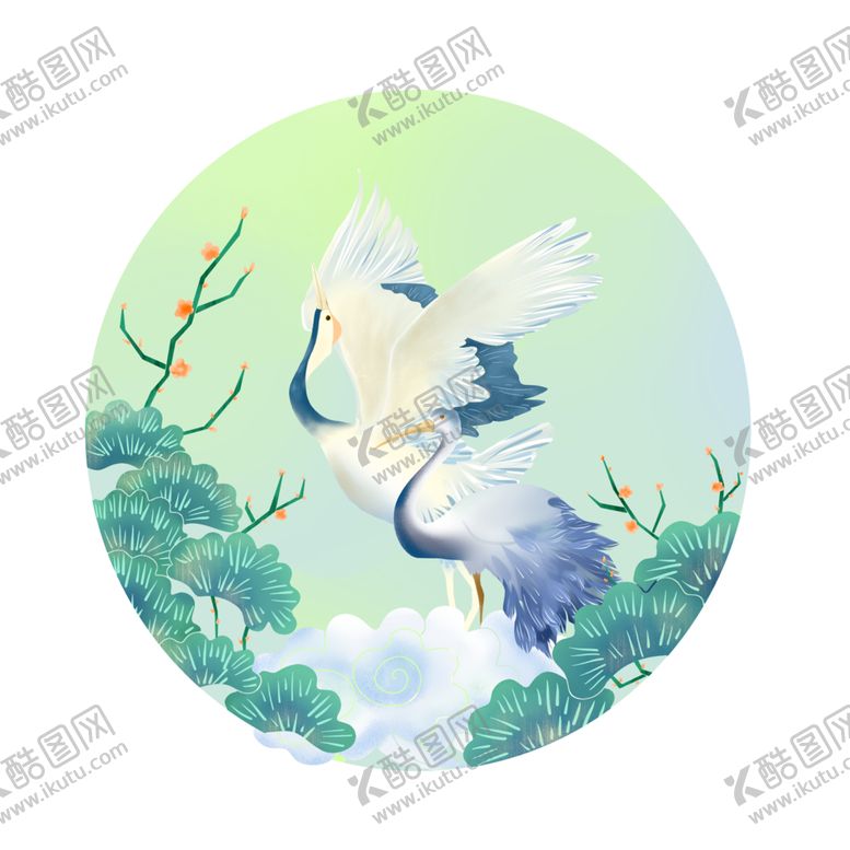 编号：42391504180938072175【酷图网】源文件下载-仙鹤元素