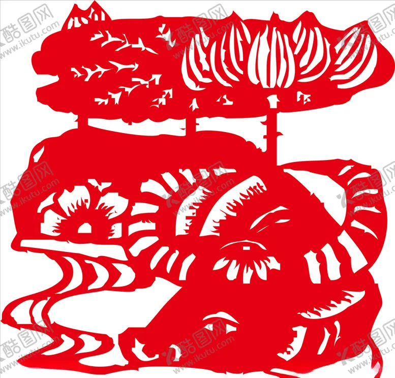 编号：56116203290822285663【酷图网】源文件下载-2021年牛剪纸春节窗花图案