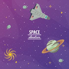 外太空宇航员主题插画
