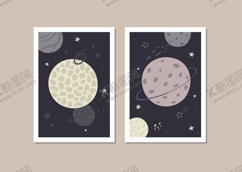 编号：95779710120109219817【酷图网】源文件下载-简约星球主题装饰画