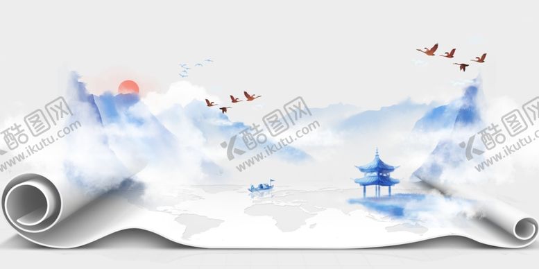 编号：35584305101730158426【酷图网】源文件下载-水墨画卷
