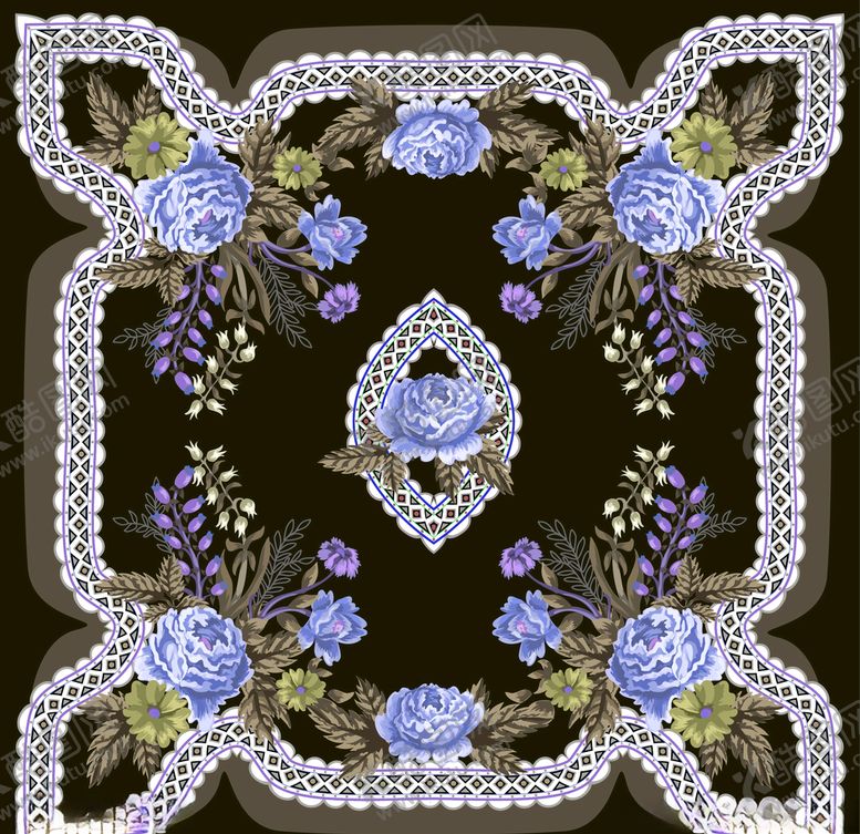 编号：40396210140032345799【酷图网】源文件下载-大牌丝巾图案素材