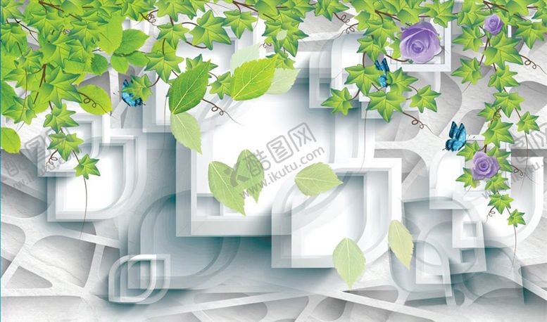 编号：91815310230553525283【酷图网】源文件下载-花藤简约背景
