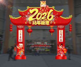 2026马年春节拱门新年门楼