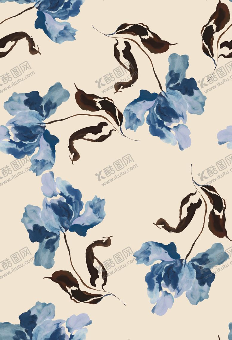 编号：68922204040752562541【酷图网】源文件下载-大牌蓝花图案