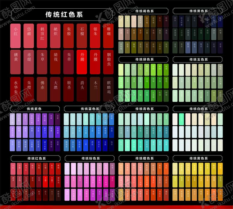 编号：42920504030652075564【酷图网】源文件下载-多样色彩样本展示标准色板