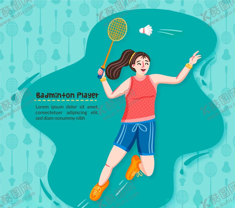 编号：67674809152257333824【酷图网】源文件下载-创意打羽毛球的女子