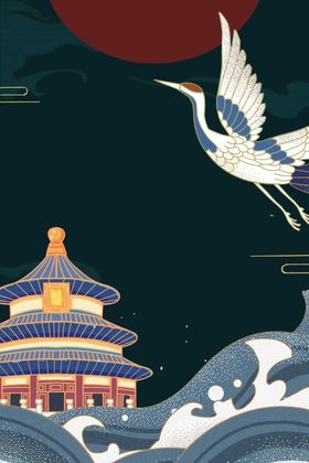 中国风国潮背景插画图片