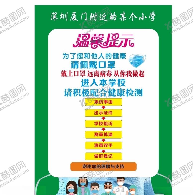 编号：15272410200624343556【酷图网】源文件下载-进出校园温馨提示手续流程
