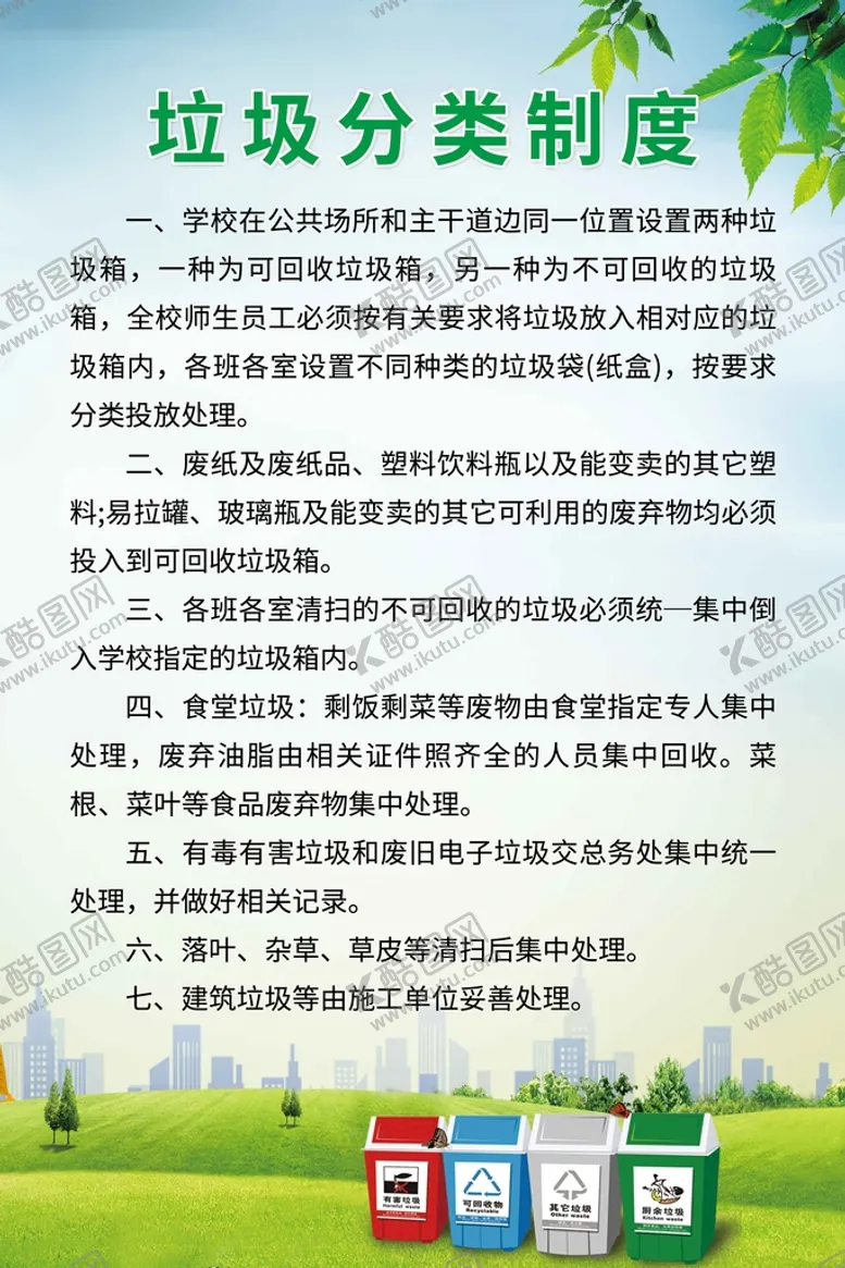 编号：10965210030937169024【酷图网】源文件下载-垃圾分类制度展板