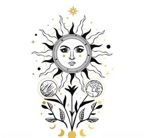 太阳神花纹圆形花纹圆形边框