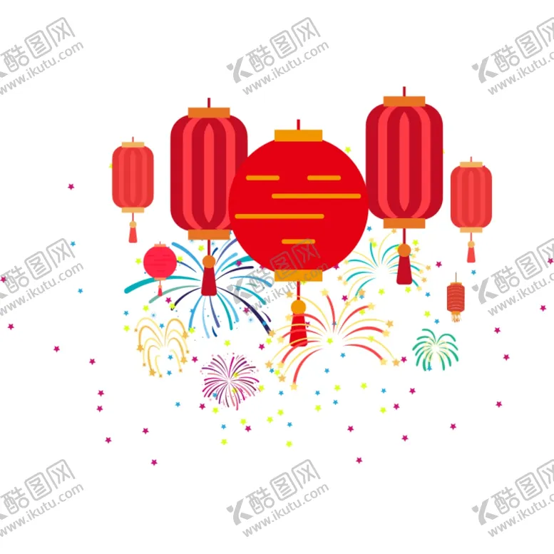 编号：36651906282030582883【酷图网】源文件下载-灯笼烟花