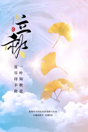 立秋杂志单页宣传一叶知