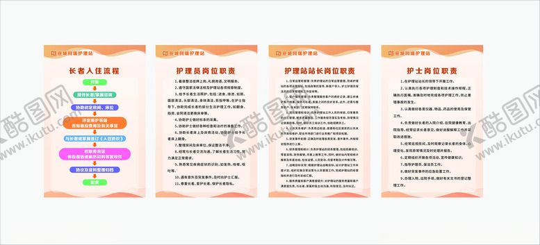 编号：43309501280054581884【酷图网】源文件下载-养老中心护士站责任制度展板