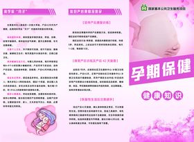 孕期保健知识宣传海报