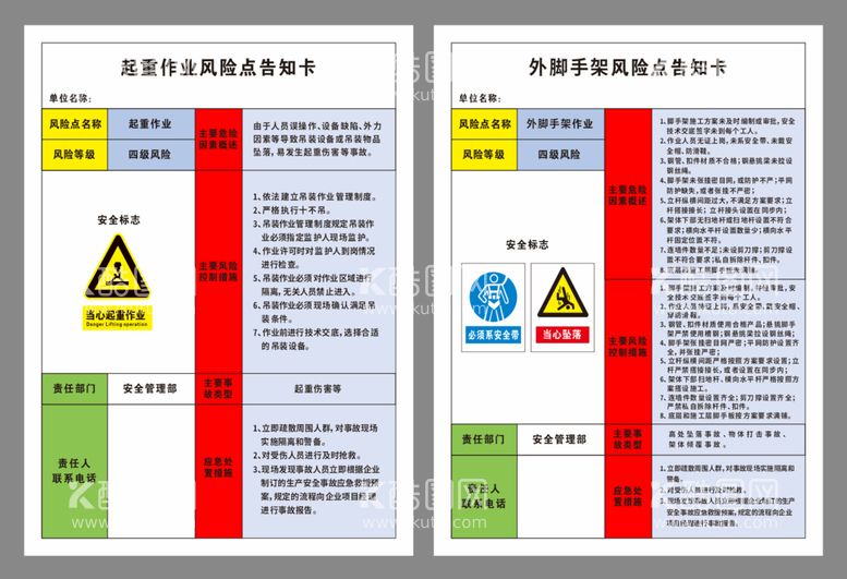 编号：01584210110233312036【酷图网】源文件下载-作业风险点告知卡