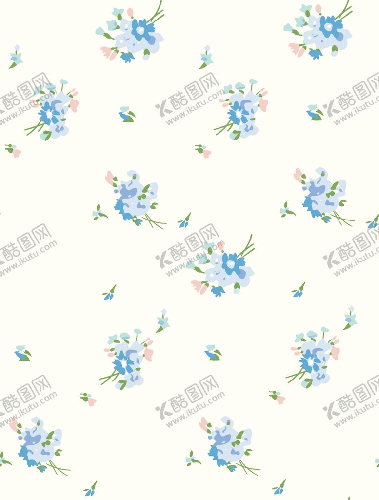 编号：88157012180134071319【酷图网】源文件下载-数码印花 蓝色小花 小碎花