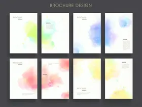 多彩水彩背景设计模板