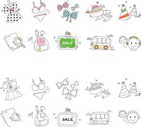 可爱卡通简笔画素材集合