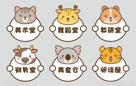 可爱动物科室标识牌