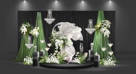 白色花卉婚礼拱门布置