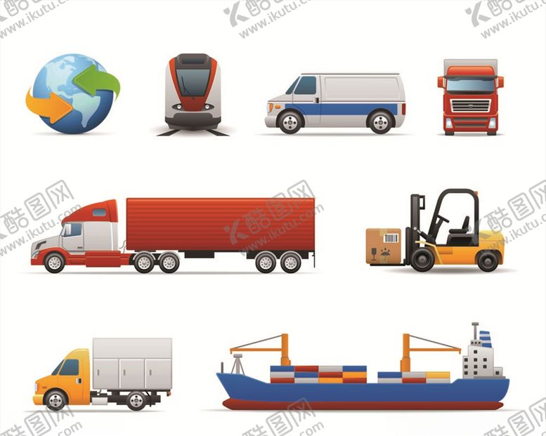 编号：14902610090106202374【酷图网】源文件下载-矢量快递邮递物流元素